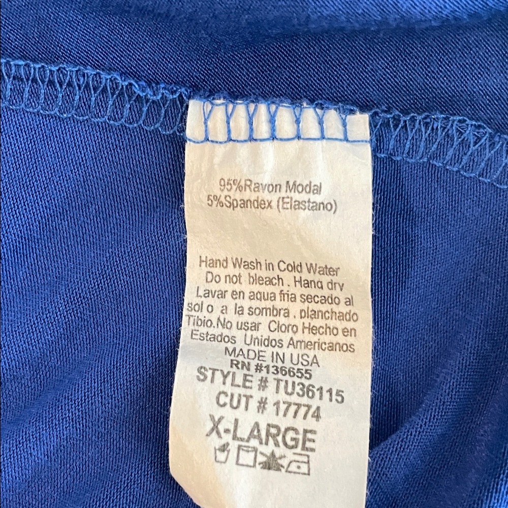 West K Chic Royal Blue Sleeveless Tank Top, XL - Picture 4 of 5